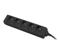 PremiumCord Multiprise 5m, 5 Prises, Rallonge 230V, 5 Prises Françaises Tournées à 45°, Multiprise de Qualité avec Sécurité Enfant, Couleur Noir