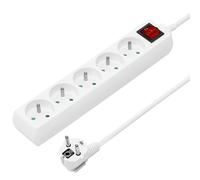 PremiumCord Multiprise 5 prises 45° avec interrupteur Rallonge 10 m 230V Sécurité enfant Blanc