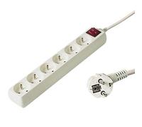 PremiumCord Multiprise avec Interrupteur Secteur 3m, 6 Prises, Rallonge 230V, 6 Prises Françaises Tournées à 45°, Multiprise de Qualité avec Sécurité Enfant, Couleur Blanc