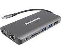 PREMIUMCORD Převodník USB3.1 type C avec HDMI+VGA+RJ45+2xUSB3.0+carte SD +3,5mm+chargement DP