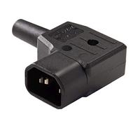 PremiumCord Prise Secteur coudée 230 V 90 °, 10 A, IEC C14, Couleur Noire