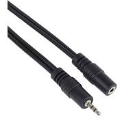 PremiumCord Rallonge de câble jack 2,5 mm, longueur 5 m, prise femelle 2,5 mm, câble d'extension audio auxiliaire, protection de couleur noire.