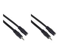 PremiumCord Rallonge de câble jack 2,5 mm, longueur 5 m, prise femelle 2,5 mm, câble d'extension audio auxiliaire, protection de couleur noire Câble rallonge jack 2,5 mm M/F 2 m