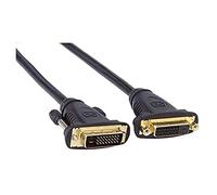PremiumCord Rallonge DVI - 2 m, Dual-Link, DVI-D (24 + 1) Femelle vers mâle, numérique, Full HD 1080p 60 Hz, Couleur : Noir