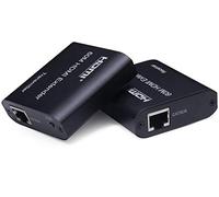 PremiumCord Rallonge HDMI jusqu'à 60 m Via câble Patch Cat 5e/6/6a/7, Compatible Full HD 1080p 60 Hz, réglage EDID, boîtier en métal