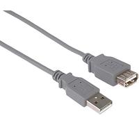 PremiumCord Rallonge USB 2.0, Câble de Données Jusqu'à 480 Mbit/S, Câble de Charge, USB 2.0 Type A Femelle vers Mâle, 4 Broches, 2 Blindages, Couleur Gris, Longueur 5 m