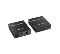 PremiumCord Rallonge USB 3.0 4 Ports sur Cat5E/Cat6/Cat6A Jusqu'À 100 m, 5 Gbit/s, RJ45, Ethernet, Boîtier Métallique, Noir