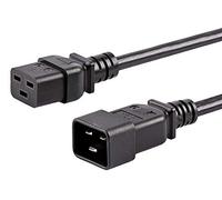 PremiumCord Routage d'Extension d'alimentation 230V 3m, Corche d'Extension IEC 320, Prise à Fiche, IEC 320 C19 à C20, Câble d'alimentation 16A, Couleur Noire