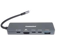 PREMIUMCORD Station d'Accueil USB-C Avec 4K HDMI, 2x USB Type-C, Type-A, Alimentation PD 100W, 4K 2160p 60Hz, SuperSpeed+ 3.2 Gen2 10Gbit/s, Pour PC, Claviers, Souris, SSD, Boîtier en Aluminium, 20 cm