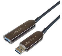 PremiumCord USB 3.2 Optique Câble d'Extension (AOC), USB A, Fibre Optique, Câble de Données SuperSpeed Jusqu'à 5Gbit/s, Chargement, Femelle à Mâle, Noir, Longueur 10m