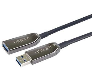 PremiumCord USB 3.2 Optique Câble d'Extension (AOC), USB A, Fibre Optique, Câble de Données SuperSpeed Jusqu'à 5Gbit/s, Non Compatible 2.0, Femelle à Mâle, Noir, Longueur 10m