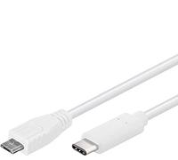 PremiumCord USB-C - Câble de Connexion Micro USB, Charge Jusqu'à 2,5 W, Câble de Données Jusqu'à 480 Mbit/s, Type C Mâle vers Type Micro B Mâle, Triple Blindage, Couleur Blanc, Longueur 0,6m
