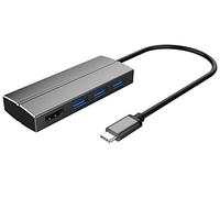 PremiumCord USB-C vers HDMI + 3 adaptateurs USB 3.0, boîtier en Aluminium, connecteur USB 3.1 Type C vers HDMI et 3 Ports USB Femelles, résolution 4K 2160p, Longueur 20 cm ku31hdmi06
