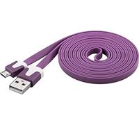 PremiumCord USB - Câble de Connexion Plat Micro USB Pvc 2 m, Type A Mâle vers Type Micro B Mâle, Câble de Données Haut Débit, 2x Blindé, AWG28, Couleur Violet, Longueur 2 m