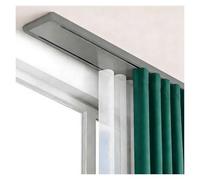 PremiumRails de rideaux - Système de suspension double rail en aluminium avec rouleaux et vis Design extra fin pour salon et chambre à coucher Noir 3,4 m