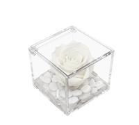 PremiumRose 6cm Rose Stabilisé Parfumé Rose Eternelle, Idée Cadeau Maman, Petite Amie, idée Cadeau d'anniversaire, Remise de Diplôme (Blanc - A 1068)