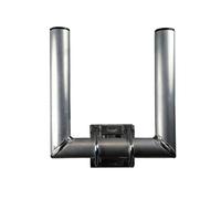 PremiumX 25cm Ø 35mm Double Support de mât Support Mural Duo Double Support de mât Sat Support U pour antenne supplémentaire en Aluminium