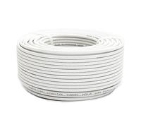 PremiumX câble satellite mini coaxial de 100 m en blanc - Extra fin avec un diamètre de 4mm - Double blindage pour la télévision par satellite | câble | DVB-T - Prend en charge la Ultra HD 4K et la 3D