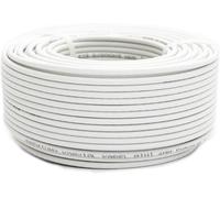 PremiumX câble satellite mini coaxial de 100 m en blanc - Extra fin avec un diamètre de 4mm - Double blindage pour la télévision par satellite câble DVB-T - Prend en charge la Ultra HD 4K et la 3D