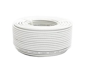 PremiumX câble satellite mini coaxial de 100 m en blanc - Extra fin avec un diamètre de 4mm - Double blindage pour la télévision par satellite | câble | DVB-T - Prend en charge la Ultra HD 4K et la 3D