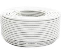 PremiumX câble satellite mini coaxial de 50 m en blanc - Extra fin avec un diamètre de 4mm - Double blindage pour la télévision par satellite câble DVB-T - Prend en charge la Ultra HD 4K et la 3D