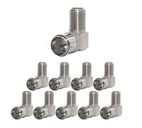 PremiumX Lot de 10 fiches F coudées 90° 7,5 mm 10x F-Quickstecker<>F-Kupplung