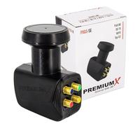 PremiumX Quad LNB pour 4 utilisateur - Convertisseur de Signal TV avec Protection météorologique - LNB Satellite numérique Noir - DVB-S2 8K UHD 4K Full HD