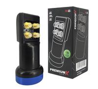 PREMIUMX Quad LNB PXL Tête de réception QS LED Full HD HDTV SAT 0,1 dB pour 4 participants 3D 4 K High Quality avec protection météo