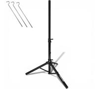 PremiumX Trépied Basique en Acier - Diamètre : 32 mm - Hauteur : 120 cm - Support pour antenne parabolique de 80 à 85 cm - pour Miroir, Camping, Balcon - Noir - avec 3 piquets en Acier Massif