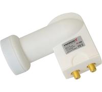 Premiumx Twin Lnb Pour 2 Utilisateur - Convertisseur De Signal Tv Avec Protection Météorologique - Lnb Satellite Numérique Blanc - Dvb-S2 8K Uhd 4K Full Hd