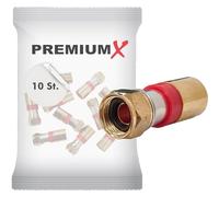 PremiumX XCon Connecteur de compression F de 7 à 7,5 mm pour câble satellite coaxial 120 dB 130 dB 135 dB Lot de 10 XCon G2.