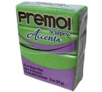 Premo Sculpey Accents Polymer Clay 2oz-Bright Green Pearl Vert G