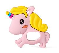 PREMYO Anneau de Dentition Bébé en Silicone - Facile à Saisir Sans BPA - Calme Apaise Douleurs Licorne Rose