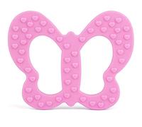 PREMYO Anneau de Dentition Bébé en Silicone - Facile à Saisir Sans BPA - Calme Apaise Douleurs Papillon Violet