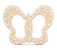 PREMYO Anneau de Dentition Bébé en Silicone - Facile à Saisir Sans BPA - Calme Apaise Douleurs Papillon Blanc