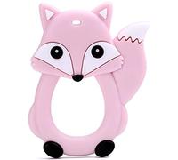 PREMYO Anneau de Dentition Bébé en Silicone - Facile à Saisir Sans BPA - Calme Apaise Douleurs Renard Rose