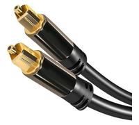 PRENDELUZ Câble Optique Audio TOSLINK (stéréo Dolby Digital Normal, DTS, connecteur TOSLINK mâle vers connecteur TOSLINK mâle, Noir), série Pro (3 mètres)
