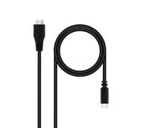 PRENDELUZ Câble USB 3.0, USB-C vers Micro B, noir, 1 mètre, idéal pour transférer des données et charger des appareils.