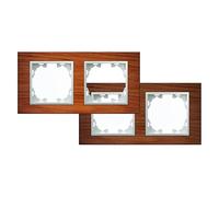 PRENDELUZ Cadre en bois naturel pour 2 modules, couleur noisette, idéal pour exposer des photos et des décorations en intérieur.