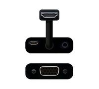 PRENDELUZ Convertisseur HDMI vers SVG Audio, HDMI A/M-SVGA/H+3.5/H, 0,1 M+1 M Noir NANOCABLE