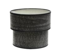 PRENDELUZ Double abat-jour en bois noir 18 x 16 x 16 cm, idéal pour éclairer les espaces et décorer avec un style moderne et élégant.