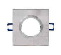 PRENDELUZ Downlight LED carré verre miroir, fixe finition transparente, culot GU10