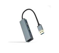 PRENDELUZ Hub USB 3.0 avec 4 Ports USB-A, Micro USB 3.0, Aluminium, 10 cm, idéal pour connecter Plusieurs appareils et transférer Rapidement des données.