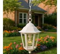 PRENDELUZ Lanterne blanche de jardin suspendue 60 W IP44 E27 style classique 230 V 190 x 270 mm