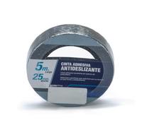 PRENDELUZ Ruban adhésif antidérapant 5 m noir, adhésif haute résistance, idéal pour escaliers, piscines, douches et aires de jeux, 25 mm de large