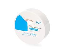 PRENDELUZ Ruban isolant blanc 25 mm x 25 m résistant, flexible et autocollant, idéal pour l'isolation électrique et les réparations domestiques et industrielles