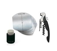 PRENDELUZ Set tire-bouchon avec bouchon et pompe, fabriqué en acier inoxydable et plastique résistant, idéal pour ouvrir et conserver le vin.