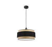 PRENDELUZ Suspension d'éclairage 2 x E27 de couleur naturelle/noire, dimensions 50 x 50 cm, idéale pour décorer et fournir une lumière d'ambiance dans n'importe quel espace.