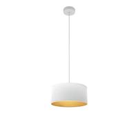 PRENDELUZ Suspension E27 blanc/or, 30 x 30 cm, design moderne et élégant, idéal pour l'éclairage de la décoration intérieure.