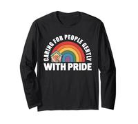 Prendre Soin des Gens en Douceur avec Pride Rainbow Caregiver LGBTQ Manche Longue